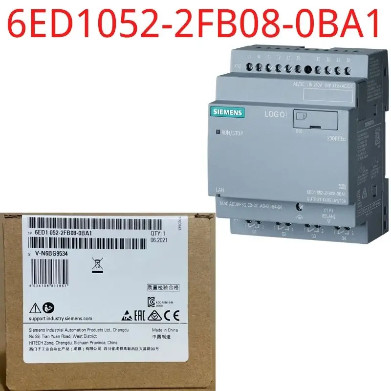 

6ED1052-2FB08-0BA1 Brand New LOGO! 230RCEo, logic module, PS/I/O: 115 V/230 V/relay, 8 DI/4 DQ, without display, memory 400 bloc