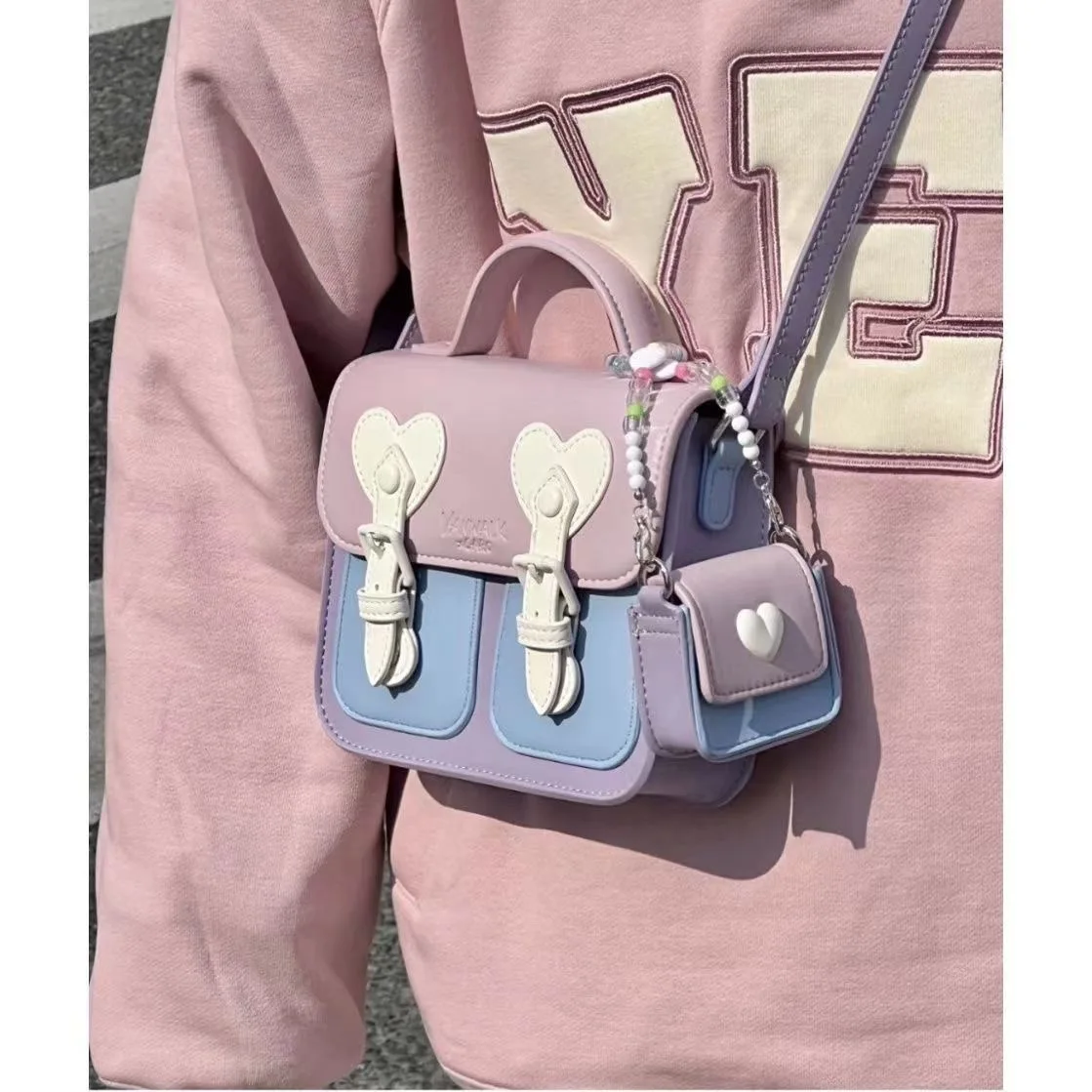 Y2K Vintage Retro Korean Fashion Shoulder Underarm Harajuku PU Tote Bag Ladies Crossbody Bags Purses Small Square Handbags Women