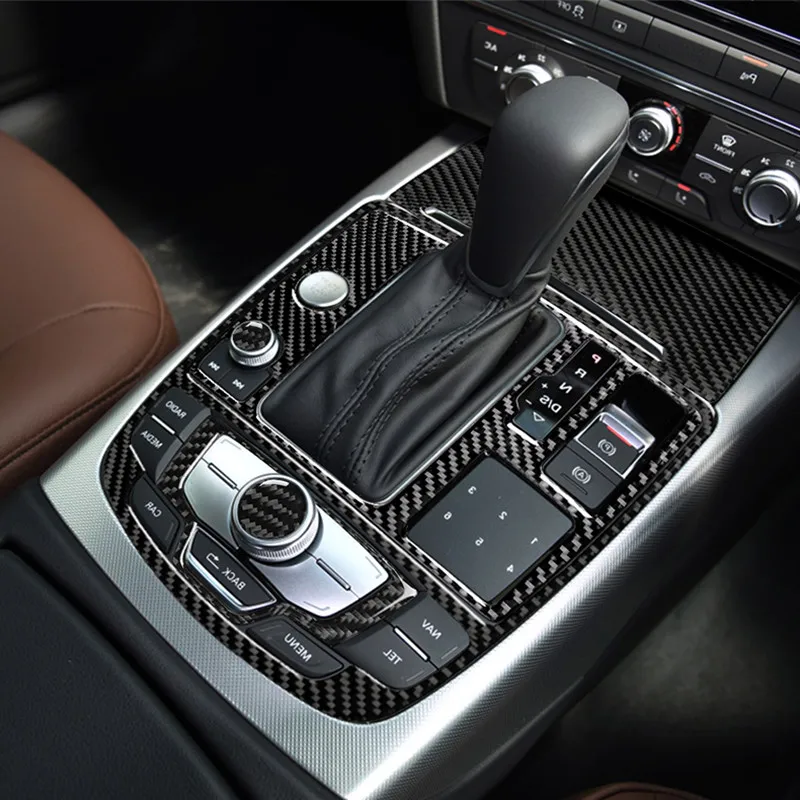 

Car interior Accessories Moulding Carbon Fiber Stickers Central Control Gear shift Panel Trim Cover Decals For A6 A7