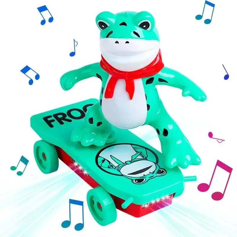 

Трюковый скутер, игрушка, автоматический переворачивающийся скейтборд с вращением, фигурка, подарок, игрушка, искусственная музыка, электрическая лягушка, трюковый скутер для детей