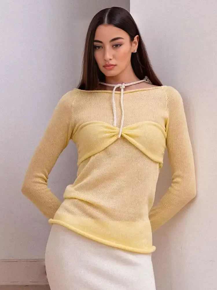 Однотонный вязаный свитер женский осенне-зимний свободный вязаная нижняя