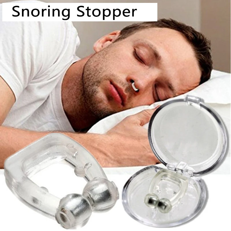 

Magnetic Anti Snore Device Stop Snoring Nose Clip Easy Breathe Improve Sleeping Aid Apnea Guard Night Device With Case 1/2PCS