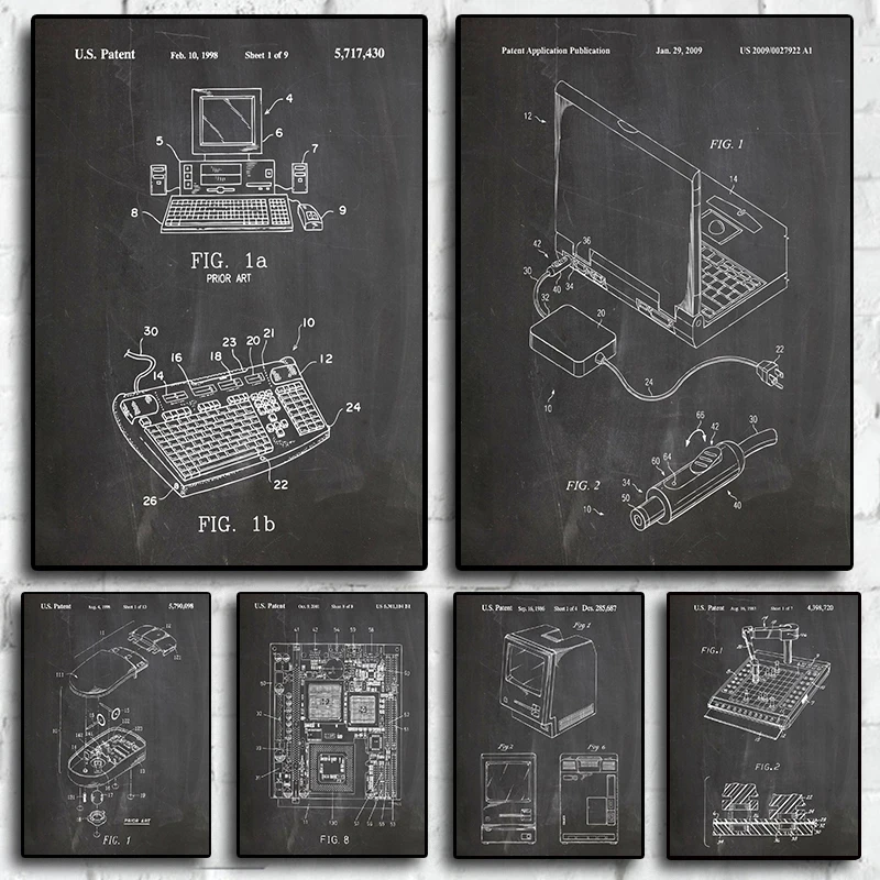 

Computer Game Console Drawings Blackboard Painting Pictures For Gaming Room Living Canvas Art Home Wall Decor Print Posters Gift