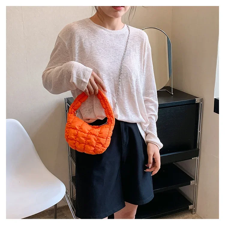 Модная Корейская сумочка в форме облака с цепочкой миниатюрный пуховой тоут