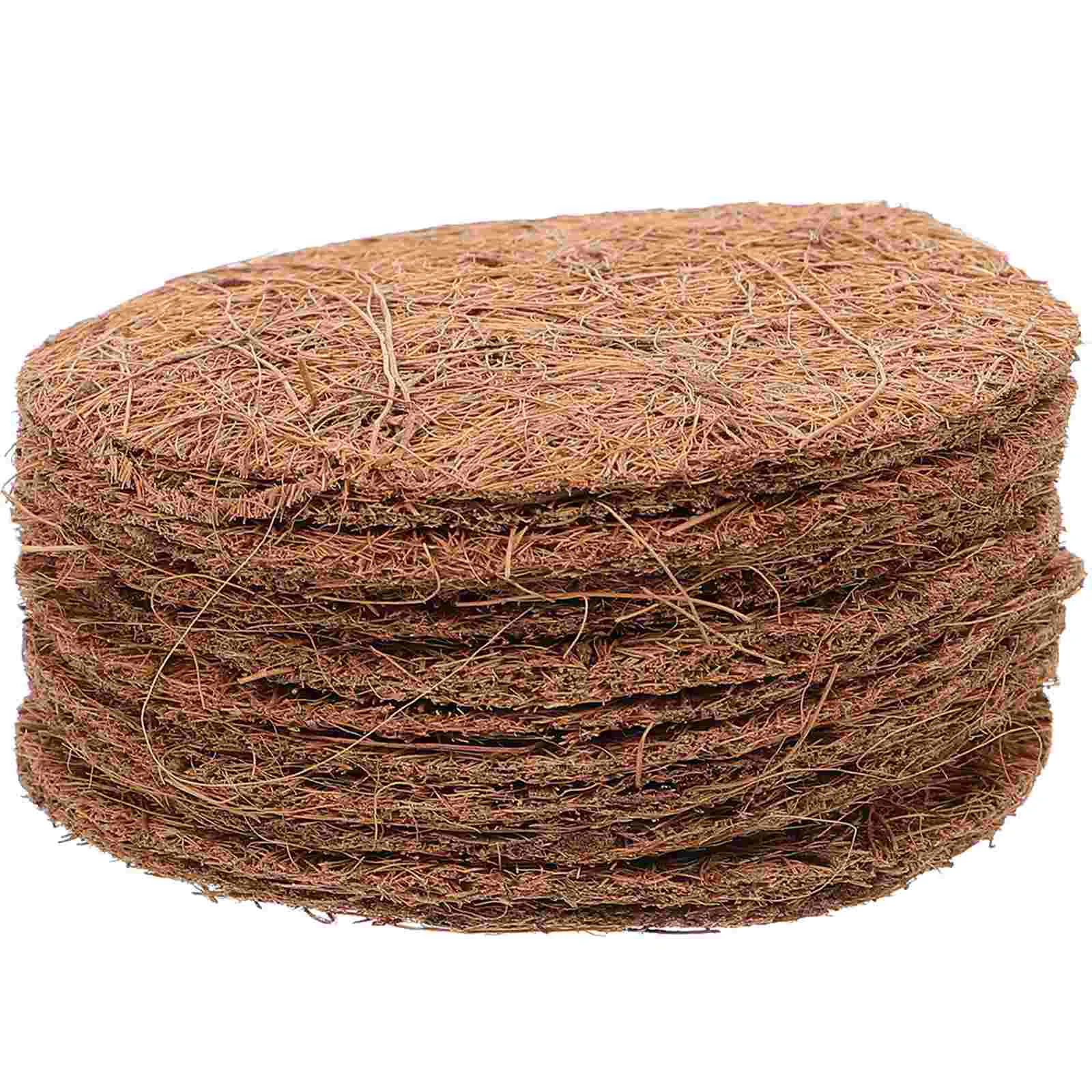 

12 Pcs Coconut Palm Mat Basket Liners Hanging Baskets Wall Plants Practical Fiber Replacement Flower Coconuts Flowerpot