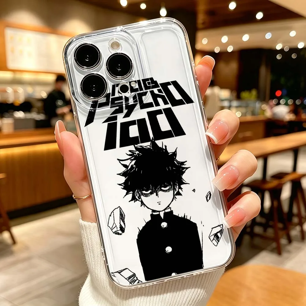 Фото Чехол Mobu Saiko Hyaku Anime для Apple iPhone 17 Air 16 15 14 13 12 11 Pro Plus Max, прозрачный защитный чехол для телефона. №4