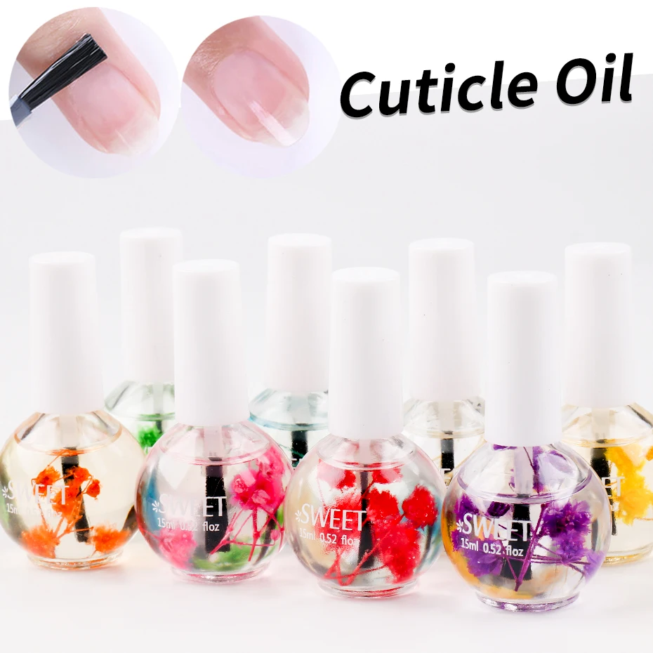 

15ml Flower Nail Care Oil Dried Flower Nutrition Natural Softener Cuticle Restore Nourishment Repair Gel Polish Decoration BES41