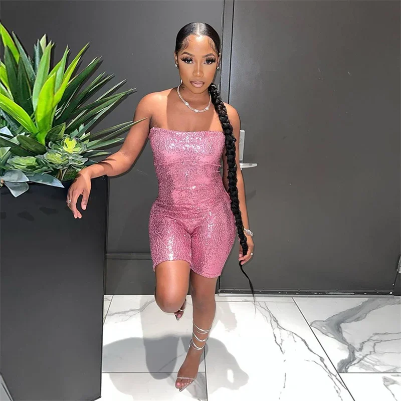 Женский Летний комбинезон без рукавов бретелек облегающий сексуальный