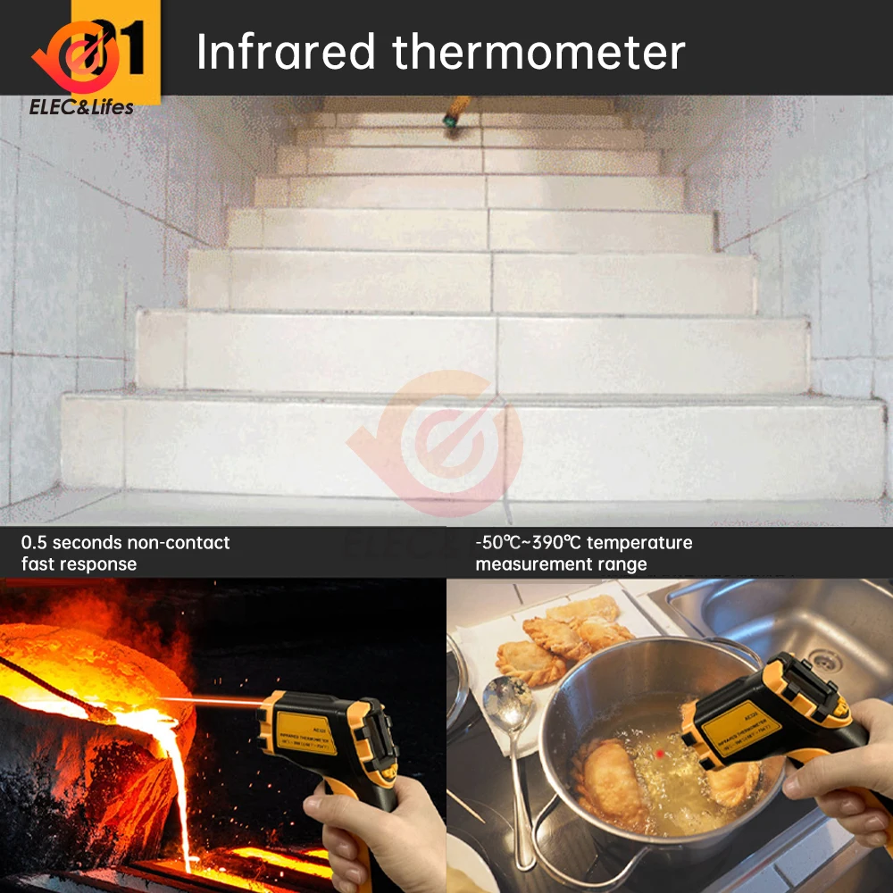 Цифровой инфракрасный лазерный термометр серии AE320 Бесконтактный Промышленный