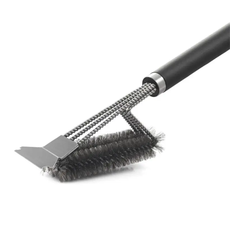 Безопасная щетка для гриля и скребок с роскошной ручкой очистки из нержавеющей