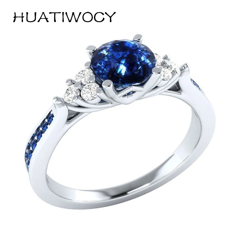 

Classic Silver 925 Jewelry Ring Accessories with Zircon Gemstone Finger Rings for Women Wedding Party Promise Gifts Wholesale