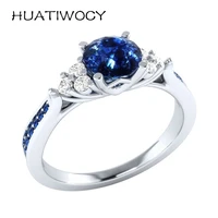 classic silver 925 jewelry ring accessories with zircon gemstone finger rings for women wedding party promise gifts wholesale