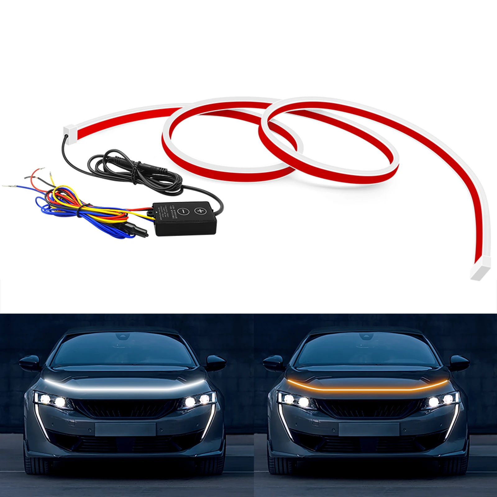 Fenikso светодиодный автомобильный капот дневные ходовые огни плавная полоса