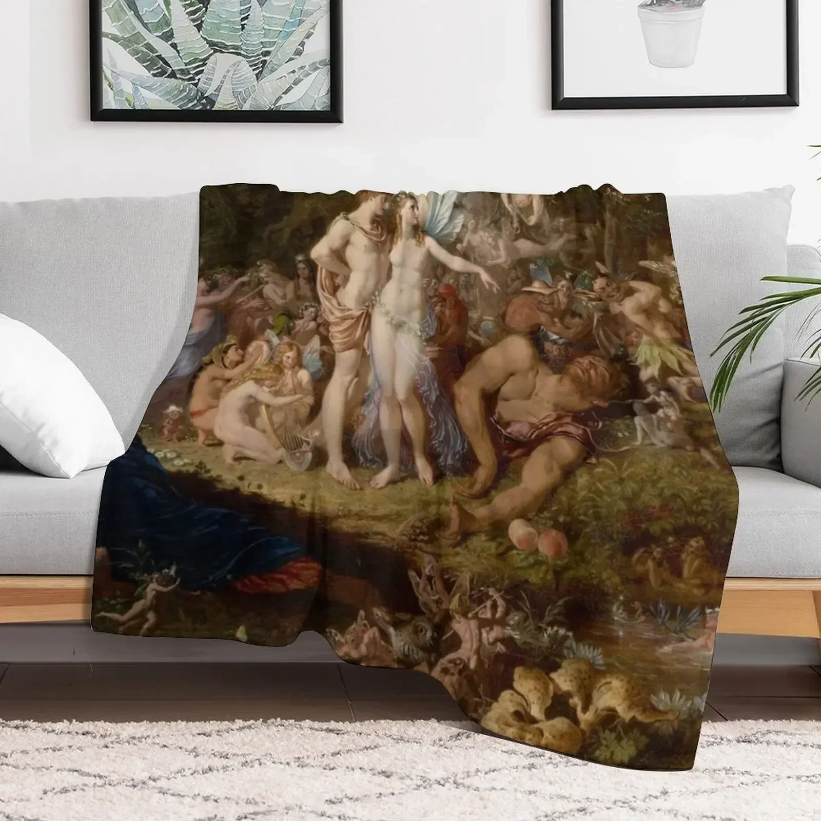 Разборка Oberon and Titania — одеяло Joseph Noel Paton мягкий плед для зимы меховые одеяла