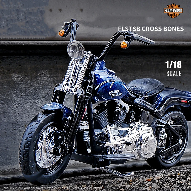 

Maisto 1:18 Harley 2008 FLSTSB Cross Bones simulation alloy motorcycle model toy car Collecting car model toys boys B423