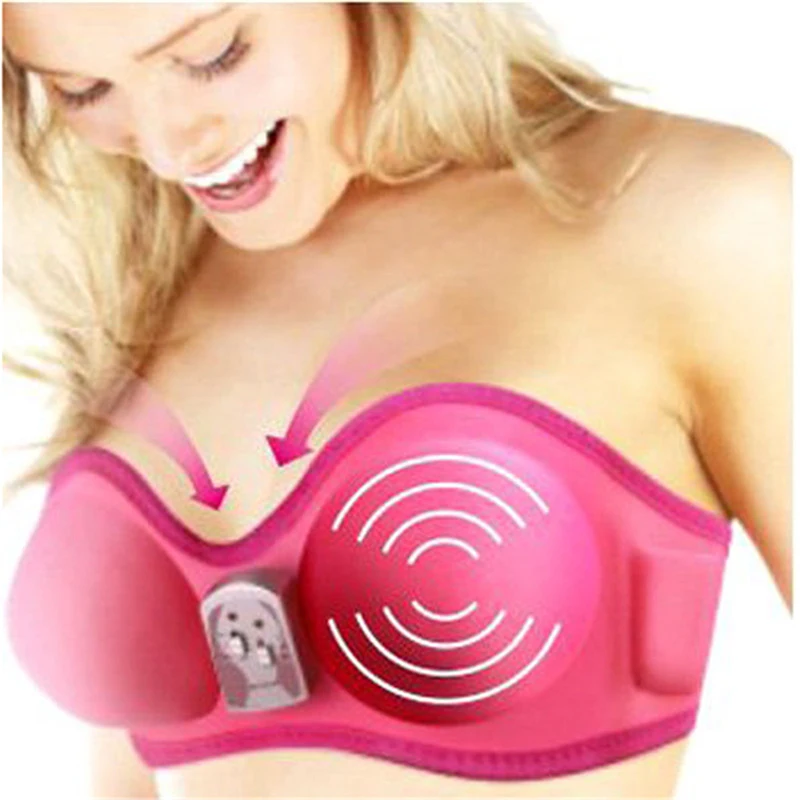 

Breast Enlargement Health Care Bust Enhancer Grow Bigger Magic Vibrating Massage Bra & Breast Massager Device Rose Red