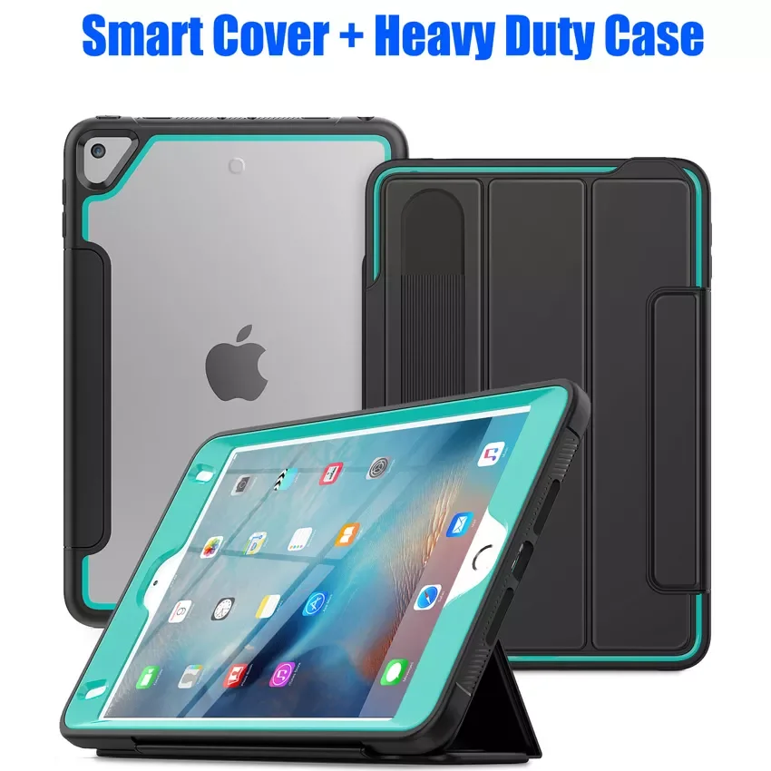 

Smart Cover+Silicone TPU Case For iPad Mini 5 4 Air4 10.9 10.2 9.7 Kids Safe Heavy Duty Armor Shockproof iPad Pro 11 12