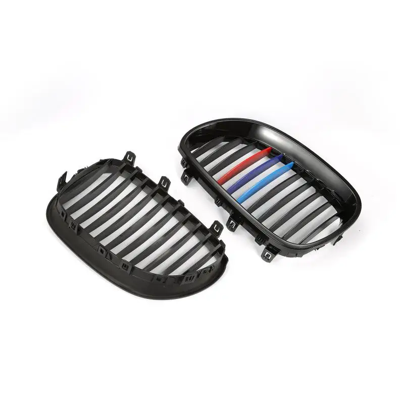 

Dropshipping 2pcs Glossy Black Front Hood Kidney Grilles Grill for BMW E60 5Series 4door Sedan 03-09 Car exterior Auto stying
