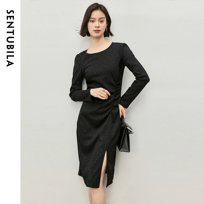 Женское трикотажное платье SENTUBILA с блестками