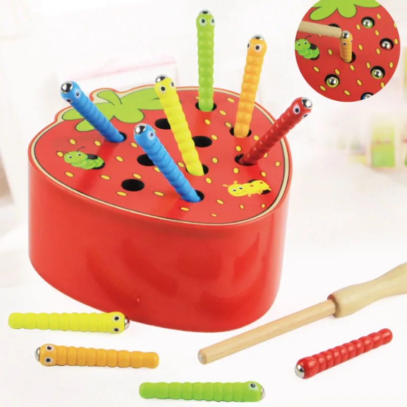 

Игрушки для малышей, игра в деревянных червей, 3D головоломка для ранних детей, развивающие игрушки Монтессори, магнитные интерактивные игры для подарка