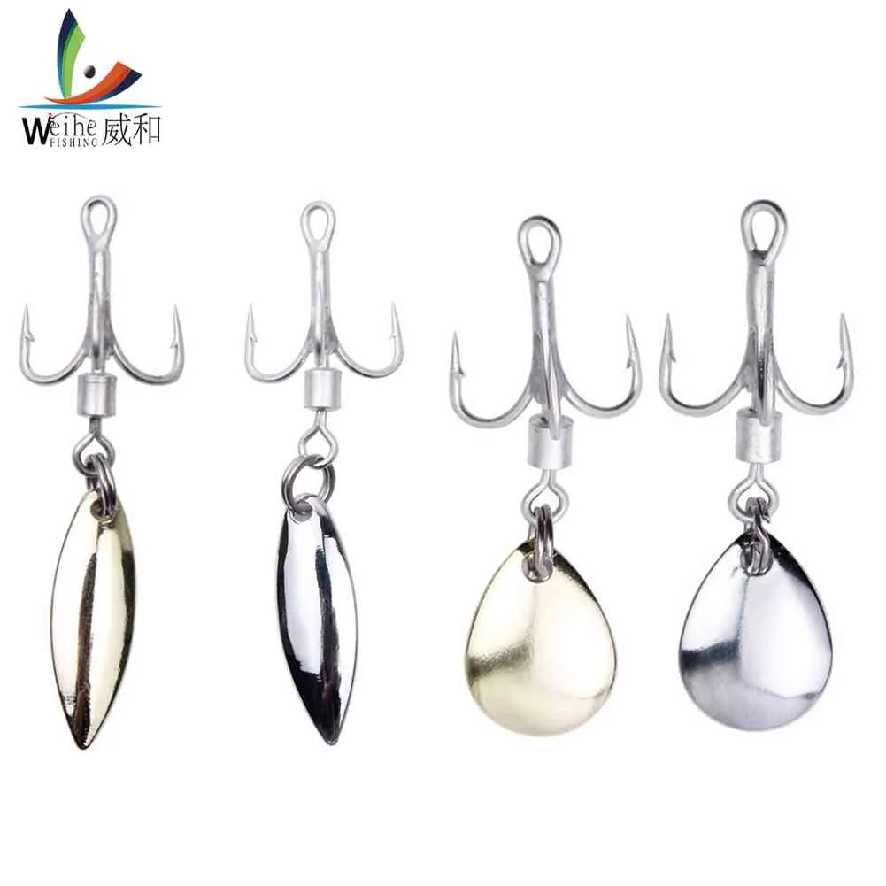 

10 шт./компл. металлические рыболовные крючки с зазубринами из ивы/с узором в виде слезы, рыболовные 3 крючка с вращающимися блестками