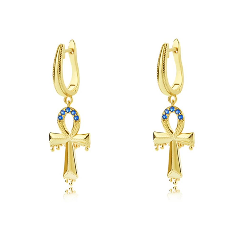 

WPB S925 серьги из стерлингового серебра, женские серьги-кресты, Очаровательные Круглые циркониевые Роскошные ювелирные изделия для девочек, с...