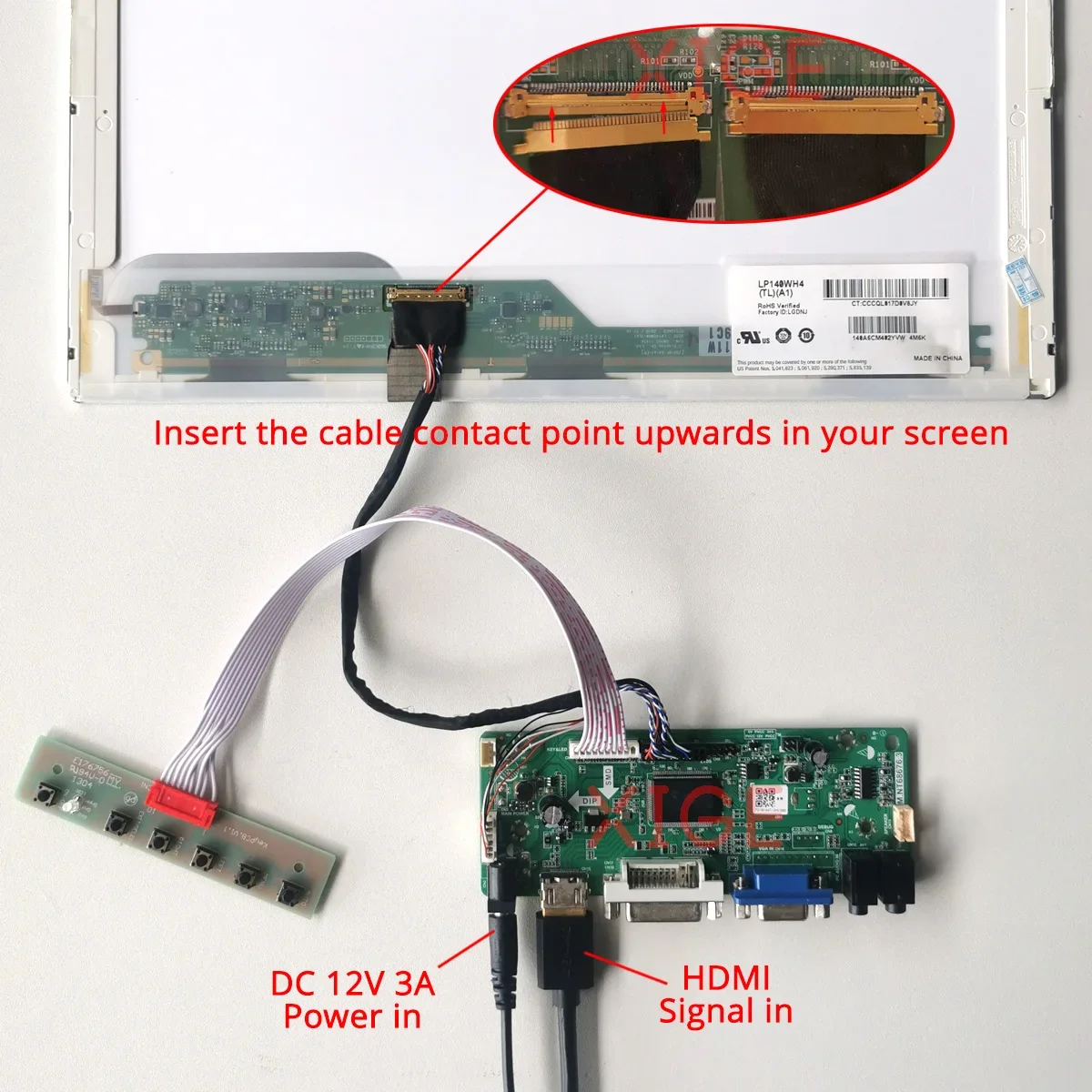 Комплект платы контроллера для ноутбуков LP156WFC, LP156WF2, LP156WF4, LP156WF1, DIY-панель для ноутбука, 1920*1080, VGA, DVI, HDMI, 1920x1080, LVDS, 40-контактный разъем (art.: 3920dac714690) - 3920dac714690
