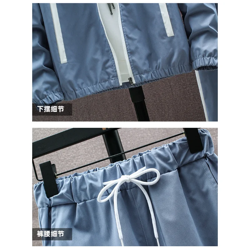 Dropship Patchwork Set Pria Kasual Hip Hop 2023 Gaya Korea 2 Potong Set Pakaian Pria Streetwear Olahraga Kebugaran Pria Clothing