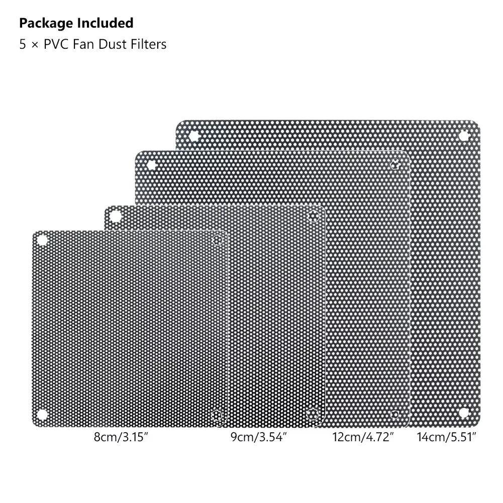 

5PCS 80mm 90mm 120mm 140mm Computer PC Cooler Fan Filter Dustproof Computer Case Cover Mesh Dust Filter Net Guard For Computer
