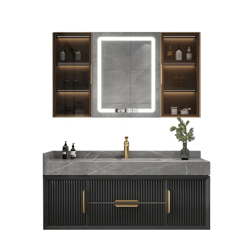 

bathroom furniture basin cabinet wall mounted LED mirror cabinet bathroom