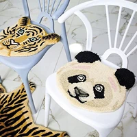 2022 new household imitation cashmere seat cushion cartoon tigerlionpanda shape thickened floor mat for bedroom living room