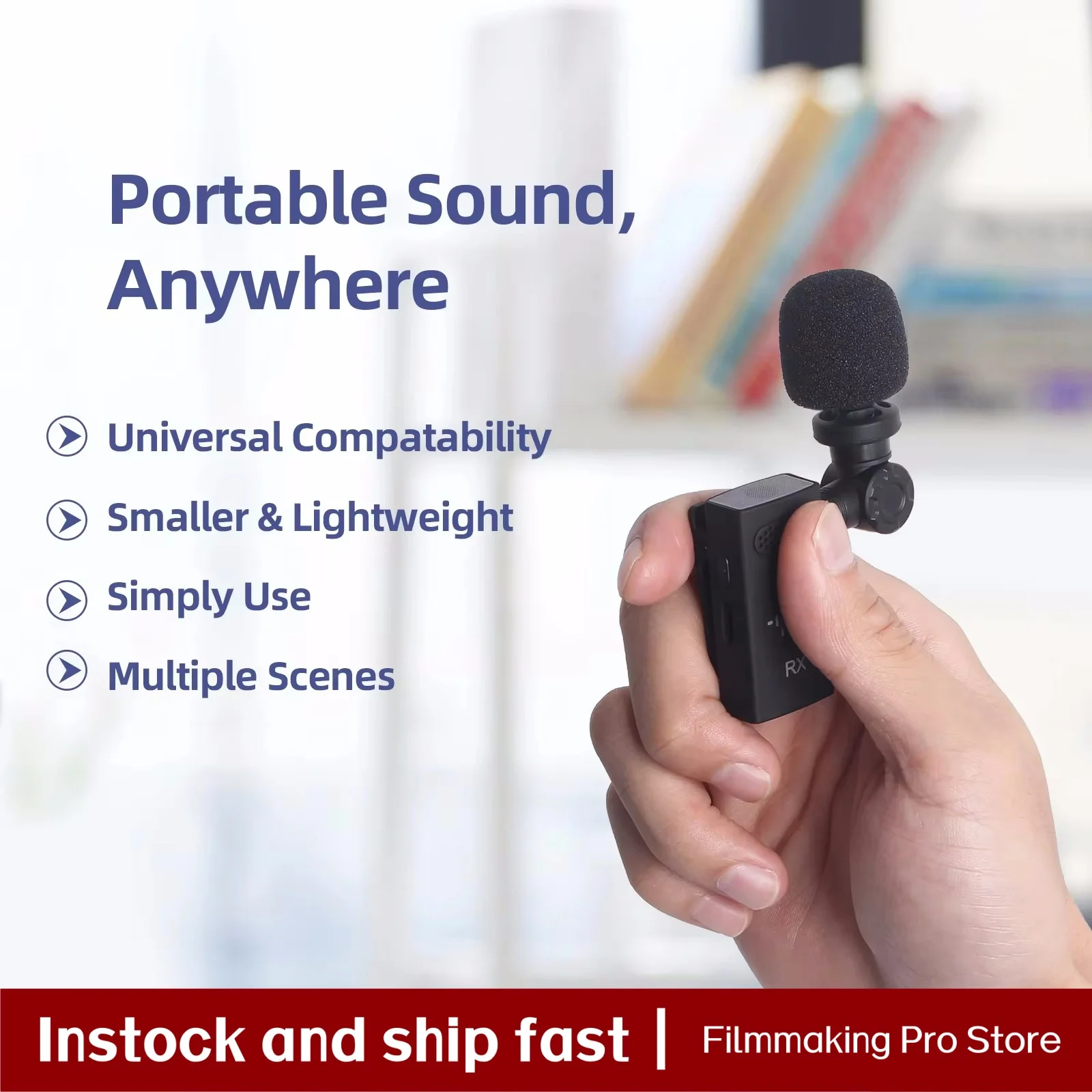 Фото Портативный мини-микрофон CaTeFo - совместим с DJI Mic 2, Rode Wireless Go 2, беспроводными передатчиками, 3.5 мм TRS, миниатюрный гибкий микрофон №1