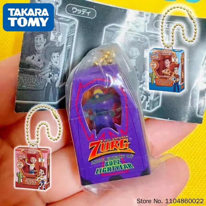 Фото Коллекционный брелок-подвеска Tomy Disney Toy Story Gashapon в коробке: Вуди, Джесси, Базз Лайтер, Зург. Украшение для сумки, подарок. №1