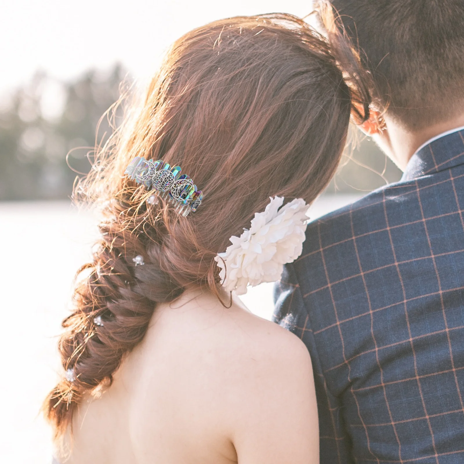 Niang Серебряная расческа для волос с 20 зубьями сделай сам декор узором в виде трех