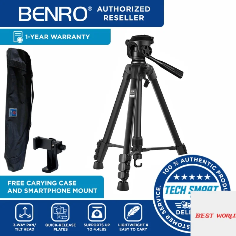 

Benro T890 EX Portable Digital Aluminum Tripod with 3-Way Pan / Tilt Head