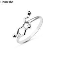 hanreshe serotonin medical chemistry ring silver plated quality metal medicine science jewelry simple rings for women girls