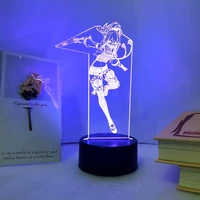 hot game genshin impact kuki shinobu 16 colors lamp led anime night light for kid room deco christmas gift can buy acrylic board