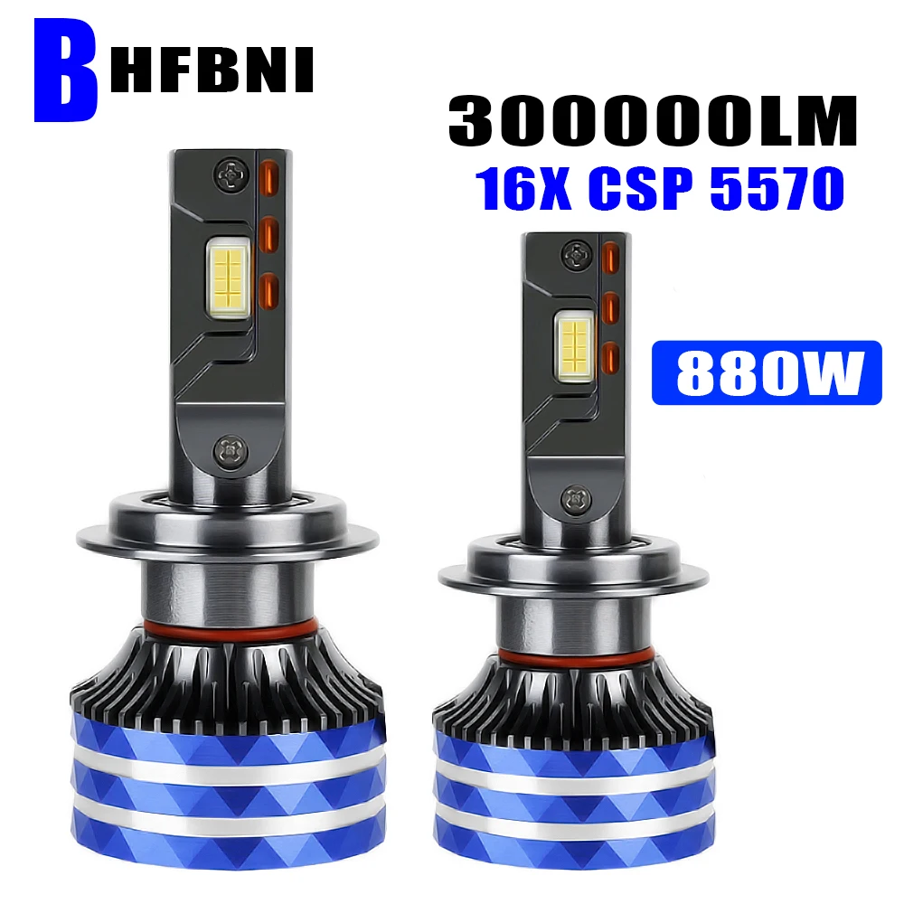 

BHFBNI 300000LM 6000K лампа 880W HB3 HB4 9005 9006 H1 H8 H9 H7 H4 H11 лампа накаливания светодиод CAN-шина Автомобильная фара CSP 5570, противотуманная лампа высокой мощности
