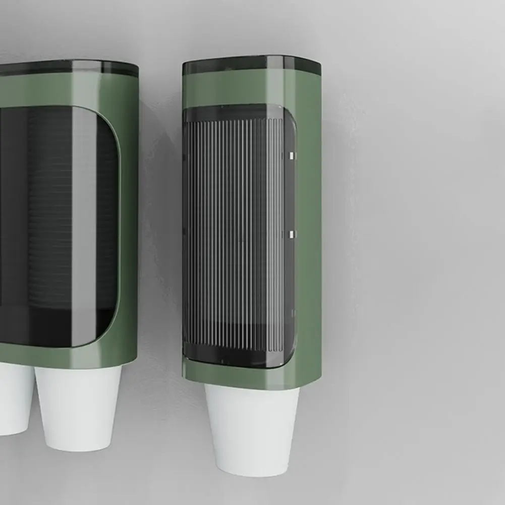 

Excellent Water Cup Dispenser Transparent Paper Cup Holder Save Space Wall Mounted Disposable Cup Dispenser Dustproof