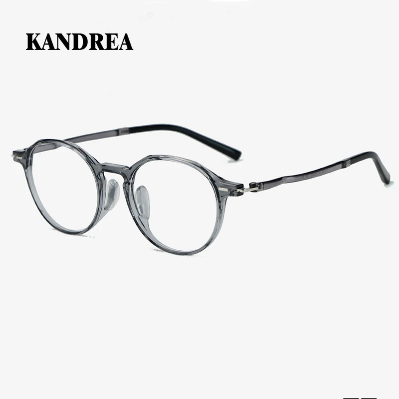 KANDREA 2 в 1 новинка TR90 винтажная маленькая оправа для мужчин и женщин 2024 модный