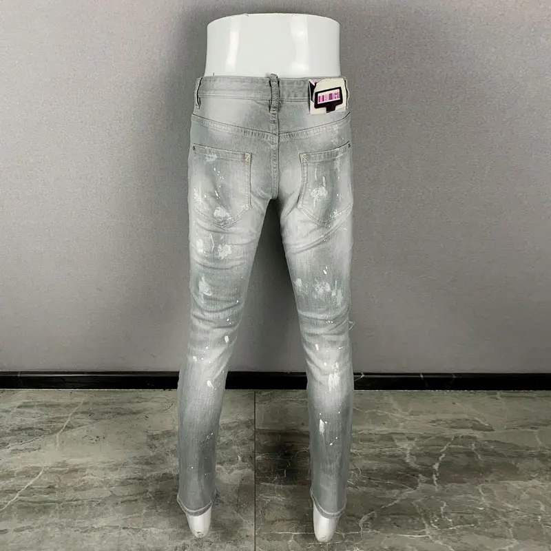 Европейские и американские уличные модные мужские джинсы в стиле ретро