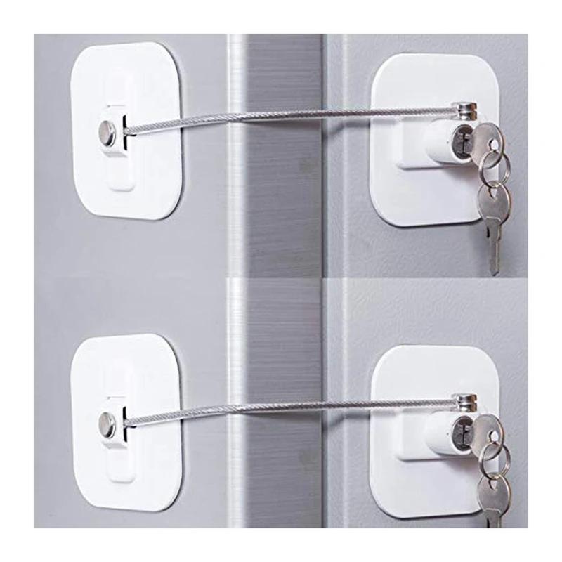

GTBL Refrigerator Lock, Mini Fridge Lock With Key For Adults, Lock For A Fridge, Cabinet Door(White 4Pack)