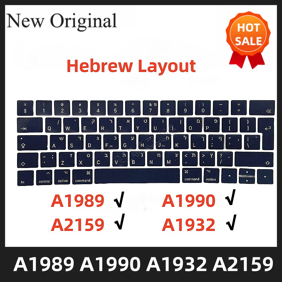 Колпачок для клавиатуры с ивритским Израилем MacBook Pro Retina A1989 A1990 A2159 A1932 2018-2019