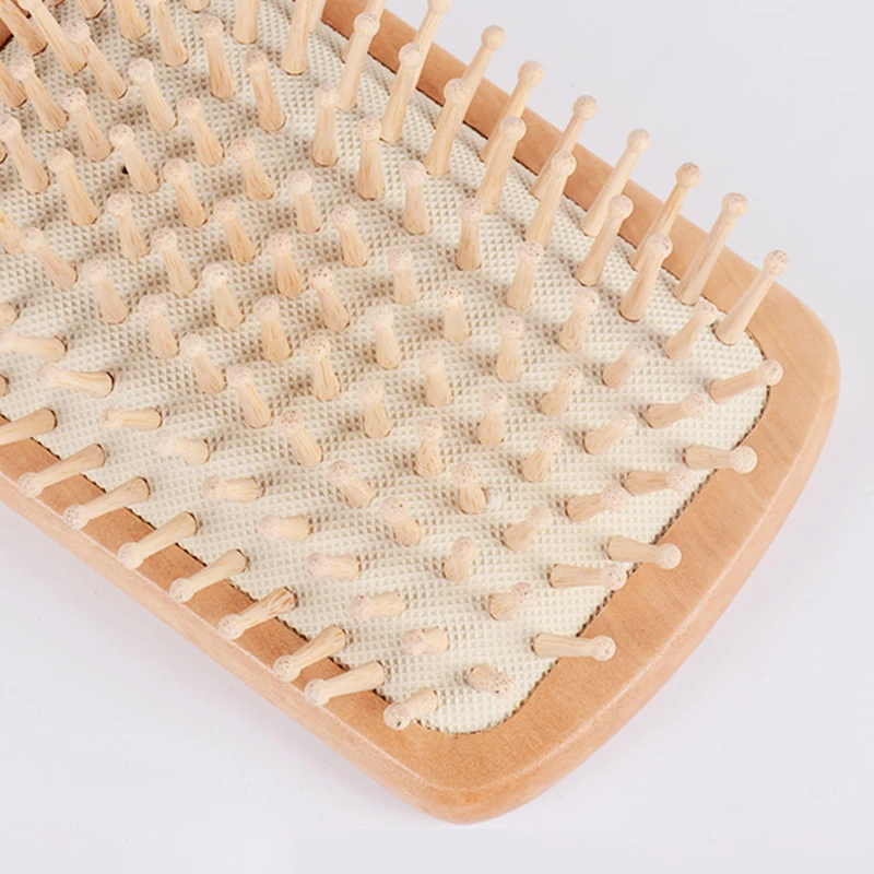 Женская Массажная бамбуковая щетка для волос антистатические