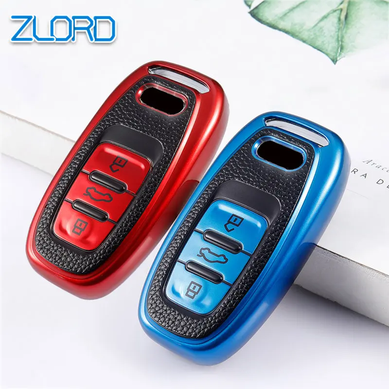 

Leather TPU Car Key Case Full Cover Shell Fob For Audi A1 A3 A4 A5 A6 A7 A8 Q3 Q5 Q7 S4 S5 S6 S7 S8 R8 TT Protector Accessories