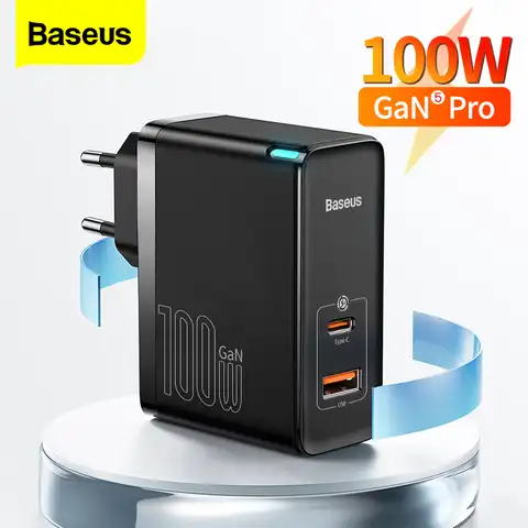 Зарядное устройство Baseus с USB-портом и поддержкой быстрой зарядки, 100 Вт
