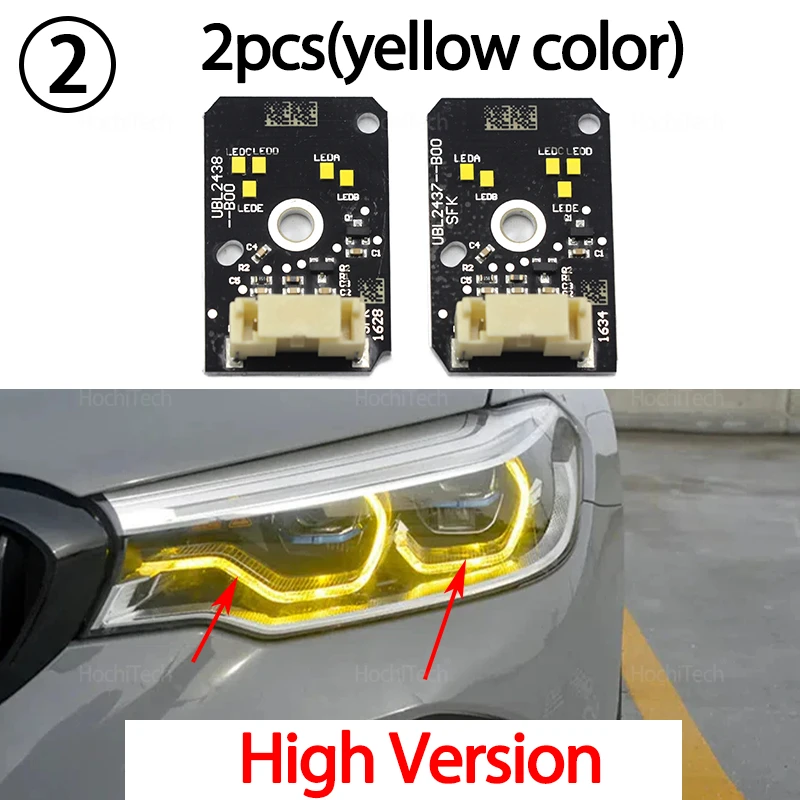 

Автомобильная передняя фара желтого цвета со светодиодной подсветкой для BMW 5 серии G30 G31 M5 F90 Pre-LCI 2017 2018 2019 2020 Superbright Yellow DRL