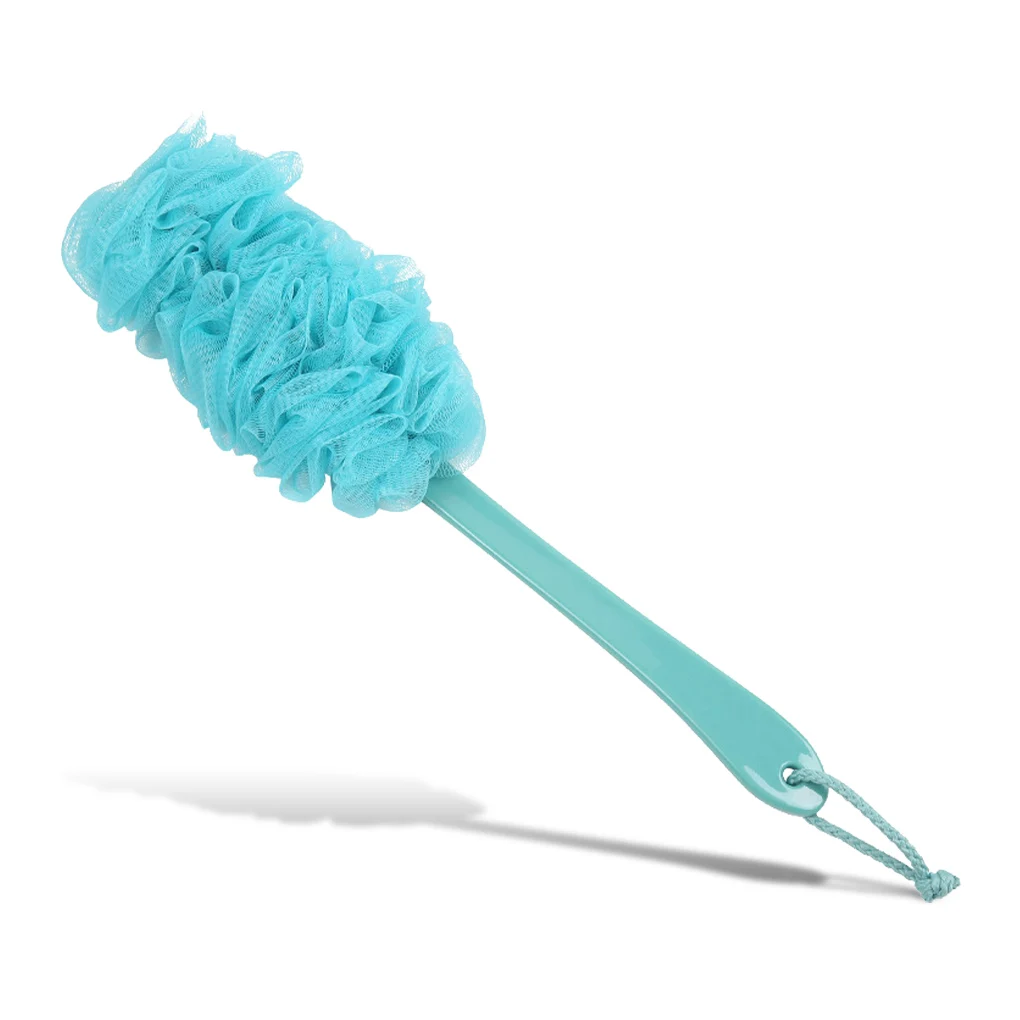 

Скребок для ванной и спины с длинной ручкой, отшелушивающая щетка для ванной и душа, массажный пенообразующий Массажер для дома, синий