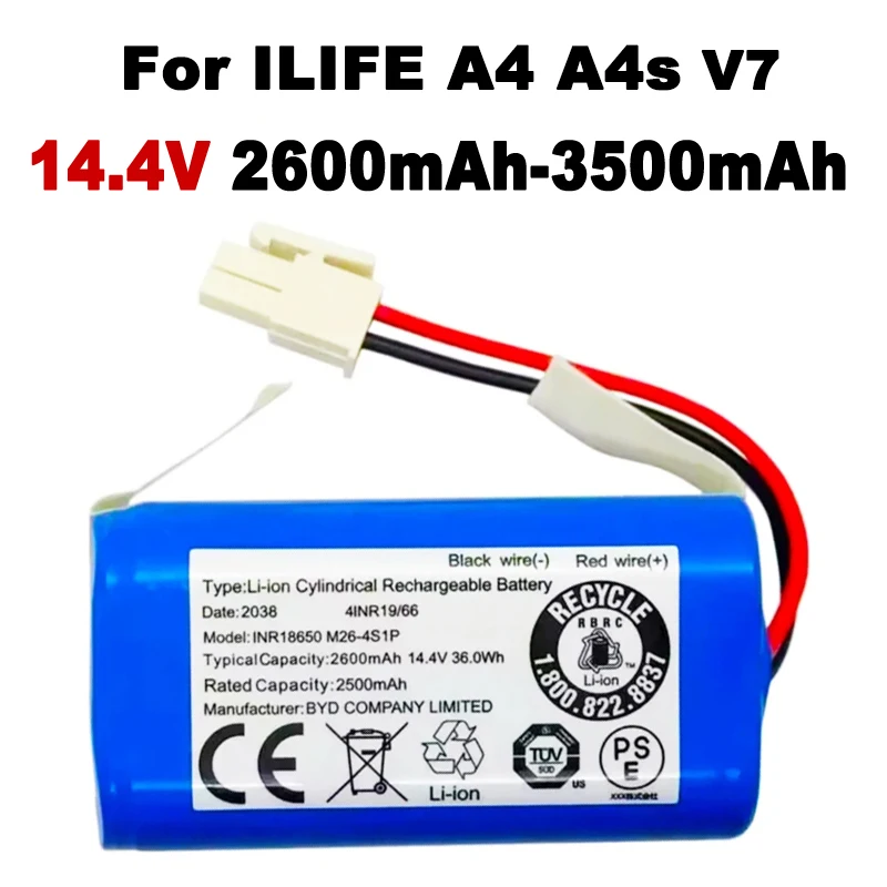Оригинальная литиевая батарея 3500 мАч 14 8 в для робота-пылесоса ILIFE A4 A4s V7 A6 V7s Plus