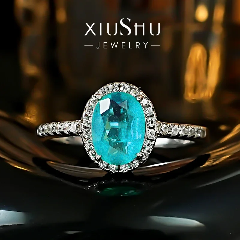 Новое эллиптическое кольцо из серебра 925 пробы с уникальным и универсальным